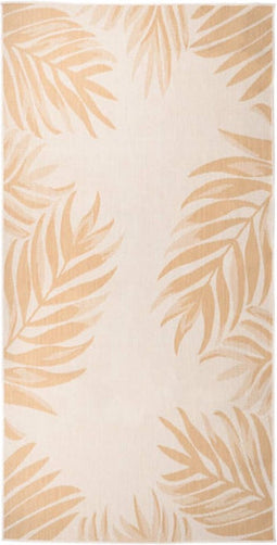 vidaXL - Buitenkleed - met - bladpatroon - platgeweven - 100x200 - cm