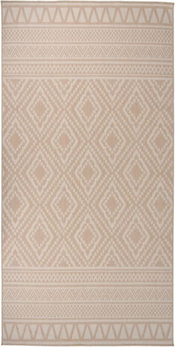 vidaXL - Buitenkleed - met - patroon - platgeweven - 100x200 - cm - bruin