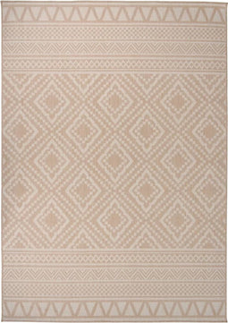 vidaXL - Buitenkleed - met - patroon - platgeweven - 140x200 - cm - bruin