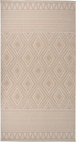 vidaXL - Buitenkleed - met - patroon - platgeweven - 80x150 - cm - bruin