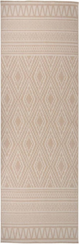 vidaXL - Buitenkleed - met - patroon - platgeweven - 80x250 - cm - bruin