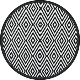 vidaXL - Buitenkleed - Ø - 120 - cm - polypropeen - wit - en - zwart