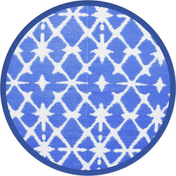 vidaXL - Buitenkleed - Ø160 - cm - polypropeen - blauw - en - wit