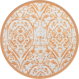 vidaXL - Buitenkleed - Ø160 - cm - polypropeen - oranje - en - wit