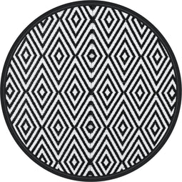 vidaXL - Buitenkleed - Ø160 - cm - polypropeen - wit - en - zwart