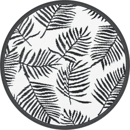 vidaXL - Buitenkleed - Ø160 - cm - polypropeen - wit - en - zwart