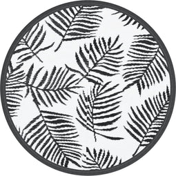 vidaXL - Buitenkleed - Ø200 - cm - polypropeen - wit - en - zwart