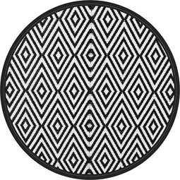 vidaXL - Buitenkleed - Ø200 - cm - polypropeen - wit - en - zwart