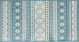 vidaXL - Buitenkleed - omkeerbaar - 80x150 - cm - aqua - en - wit