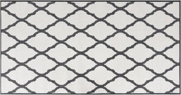 vidaXL - Buitenkleed - omkeerbaar - 80x150 - cm - grijs - en - wit