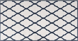 vidaXL - Buitenkleed - omkeerbaar - 80x150 - cm - marineblauw - en - wit