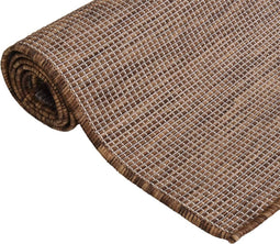 vidaXL - Buitenkleed - platgeweven - 100x200 - cm - bruin