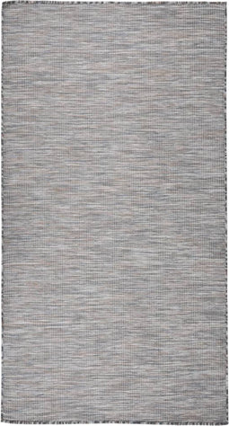 vidaXL - Buitenkleed - platgeweven - 80x150 - cm - bruin - en - blauw