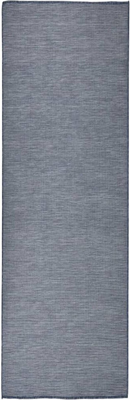 vidaXL - Buitenkleed - platgeweven - 80x250 - cm - blauw