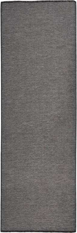 vidaXL - Buitenkleed - platgeweven - 80x250 - cm - grijs