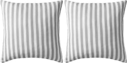 vidaXL - Buitenkussens - 45x45 - cm - gestreept - grijs - 2 - st