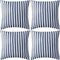 vidaXL - Buitenkussens - 45x45 - cm - gestreept - marineblauw - 4 - st