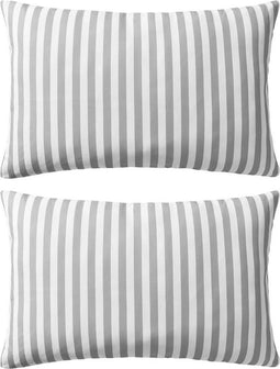 vidaXL - Buitenkussens - 60x40 - cm - gestreept - grijs - 2 - st