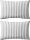 vidaXL - Buitenkussens - 60x40 - cm - gestreept - grijs - 2 - st