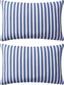 vidaXL - Buitenkussens - 60x40 - cm - gestreept - marineblauw - 2 - st