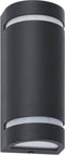 vidaXL Buitenwandlampen 2 st 35 W halfrond zwart