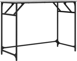 vidaXL - Bureau - 100x45x76 - cm - hout - en - gepoedercoat - staal - grijs - sonoma