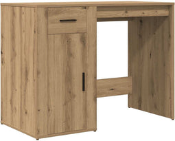 vidaXL - Bureau - 100x49x75 - cm - bewerkt - hout - artisanaal - eikenkleur