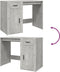vidaXL - Bureau - 100x49x75 - cm - bewerkt - hout - betongrijs