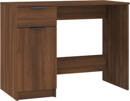 vidaXL - Bureau - 100x50x75 - cm - bewerkt - hout - bruin - eikenkleur