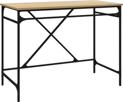 vidaXL - Bureau - 100x50x75 - cm - bewerkt - hout - en - ijzer - sonoma - eikenkleurig