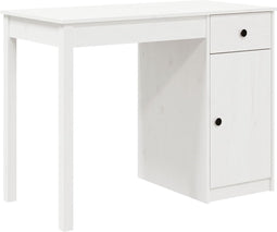 vidaXL - Bureau - 100x50x75 - cm - massief - grenenhout - wit