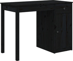 vidaXL - Bureau - 100x50x75 - cm - massief - grenenhout - zwart