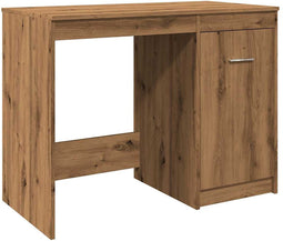 vidaXL - Bureau - 100x50x76 - cm - bewerkt - hout - artisanaal - eikenkleur