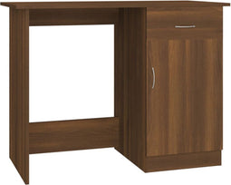 vidaXL - Bureau - 100x50x76 - cm - bewerkt - hout - bruin - eikenkleur