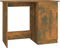 vidaXL - Bureau - 100x50x76 - cm - bewerkt - hout - gerookt - eikenkleurig
