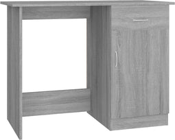 vidaXL - Bureau - 100x50x76 - cm - bewerkt - hout - grijs - sonoma - eikenkleurig