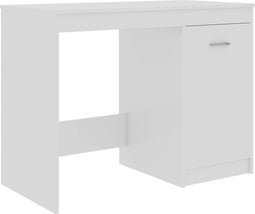 vidaXL - Bureau - 100x50x76 - cm - bewerkt - hout - hoogglans - wit