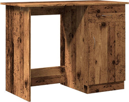 vidaXL - Bureau - 100x50x76 - cm - bewerkt - hout - oud - houtkleurig