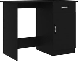 vidaXL - Bureau - 100x50x76 - cm - bewerkt - hout - zwart