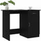 vidaXL - Bureau - 100x50x76 - cm - bewerkt - hout - zwart