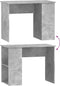 vidaXL - Bureau - 100x55x75 - cm - bewerkt - hout - betongrijs
