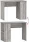 vidaXL - Bureau - 100x55x75 - cm - bewerkt - hout - grijs - sonoma - eikenkleurig