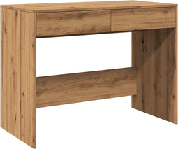 vidaXL - Bureau - 101x50x76,5 - cm - bewerkt - hout - artisanaal - eikenkleur