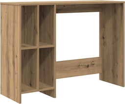 vidaXL - Bureau - 102,5x35x75 - cm - bewerkt - hout - artisanaal - eikenkleur