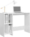vidaXL - Bureau - 102,5x35x75 - cm - bewerkt - hout - hoogglans - wit