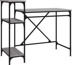 vidaXL - Bureau - 105x50x90 - bewerkt - hout - en - ijzer - grijs - sonoma - eiken