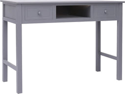 vidaXL - Bureau - 108x45x76 - cm - massief - paulowniahout - grijs