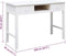 vidaXL - Bureau - 108x45x76 - cm - massief - paulowniahout - wit
