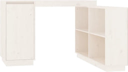 vidaXL - Bureau - 110x50x75 - cm - massief - grenenhout - wit