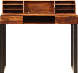 vidaXL - Bureau - 110x50x94 - cm - massief - sheeshamhout - en - staal